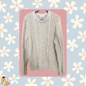 Goodfellow & Co Cableknit Sweater in Ivory, Sz Lg